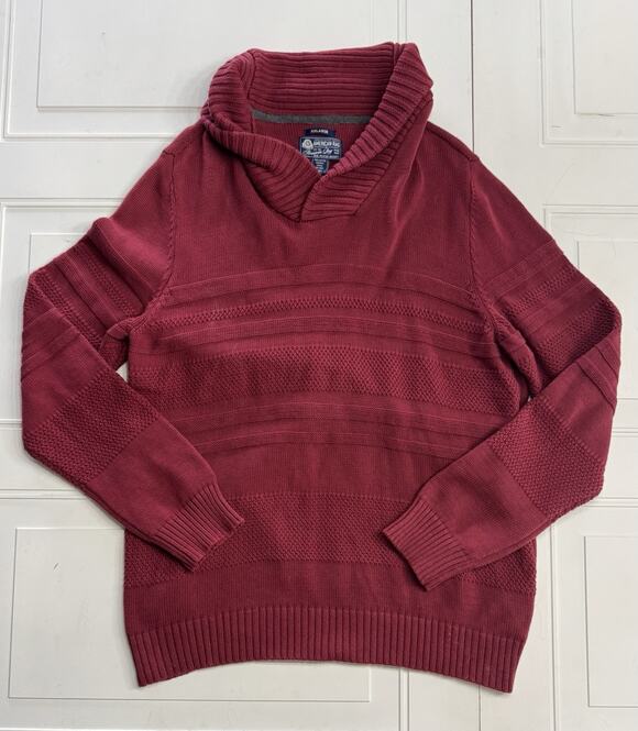 American Rag Other - American Rag CIE Men's XXL Multi-Texture Shawl-Collar Sweater Dark Scarlet Red